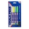 COSCO Chalk Pen Markers, 4-Pack, White, Green, Blue and Yellow